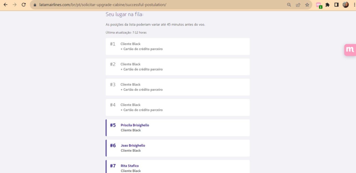 solicitar upgrade latam