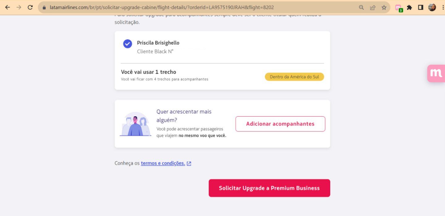 solicitar upgrade latam