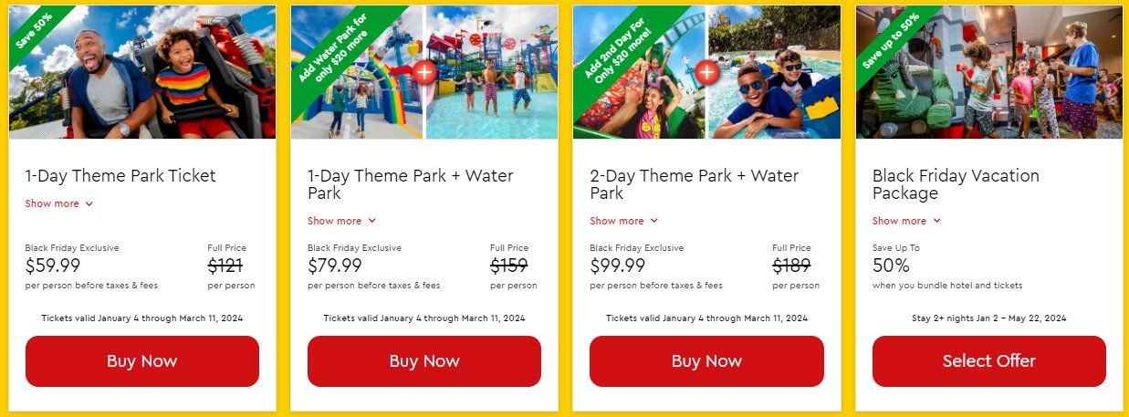 legoland black friday oferta ingressos orlando