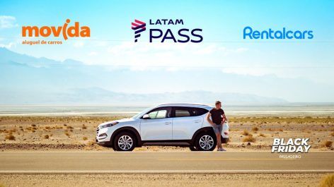 LATAM Pass oferece 22 pontos por real gasto no aluguel de veículos na Movida e 18 pontos por dólar na Rentalcars