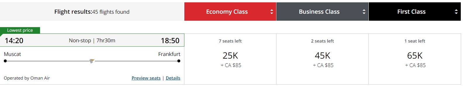 emissões air canada aeroplan