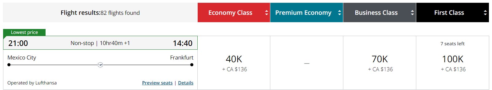 emissões air canada aeroplan