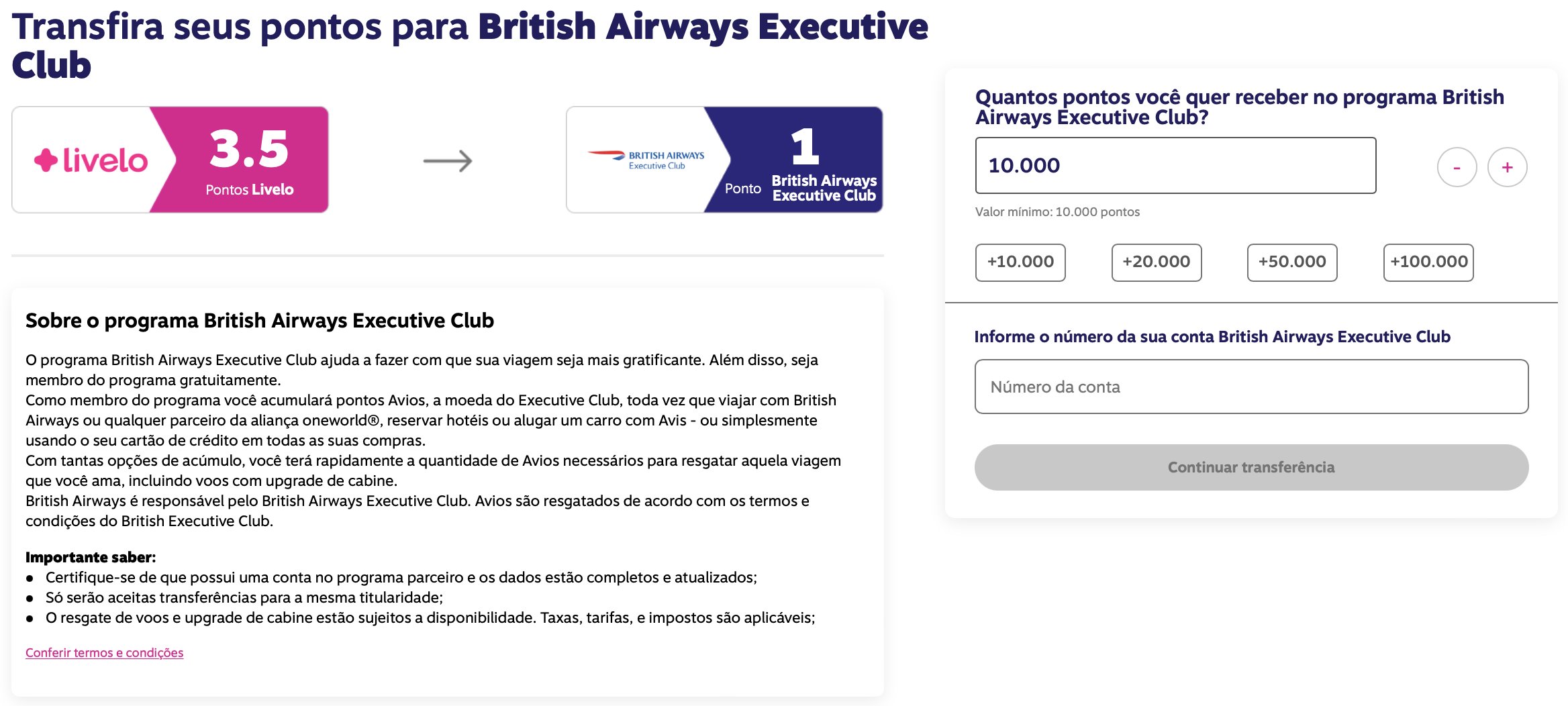 acumular Avios Executive Club