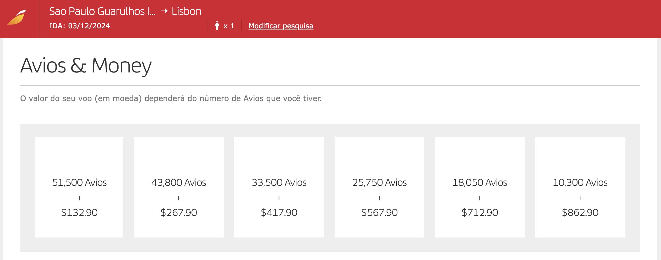 portugal milhas pontos