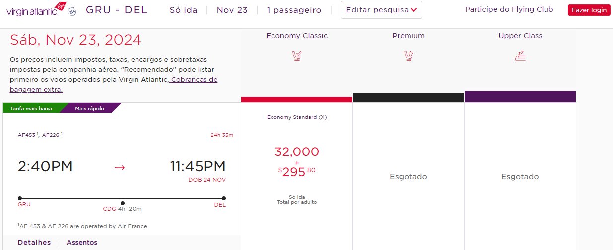 milhas índia