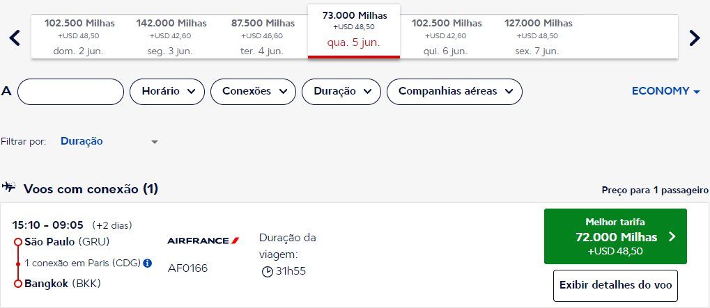 milhas tailândia