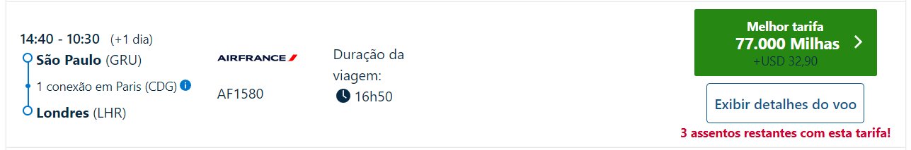 milhas reino unido