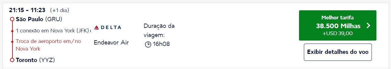 milhas canadá