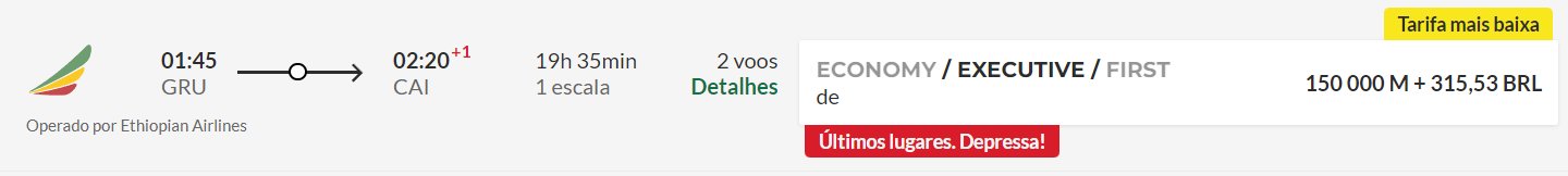 milhas egito