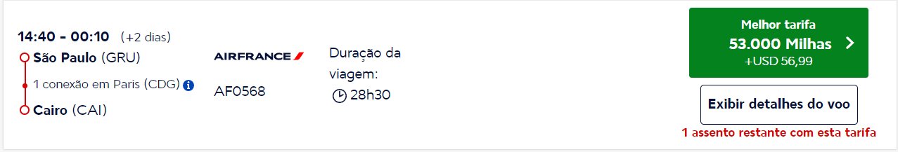 milhas egito