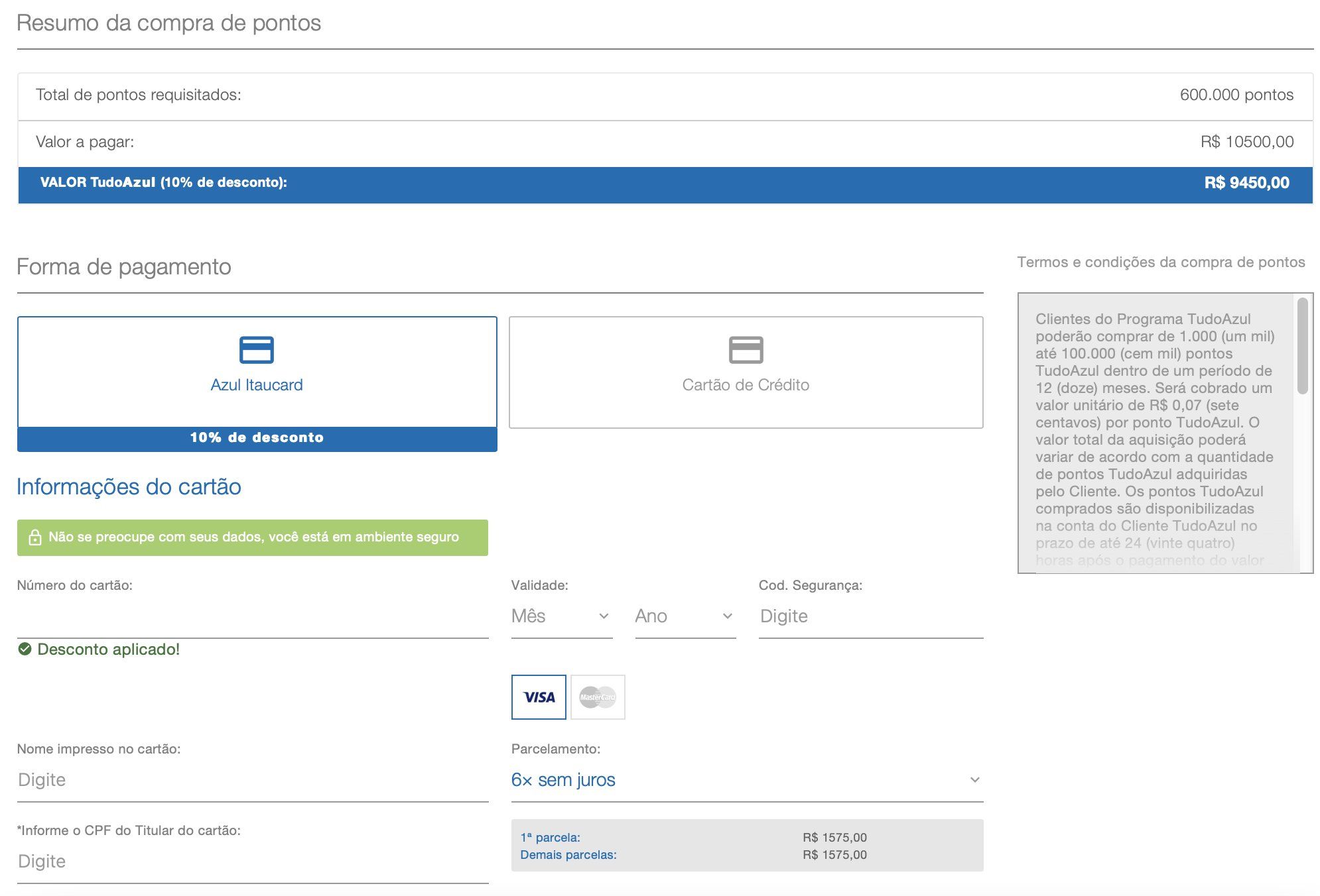 TudoAzul bônus compra pontos