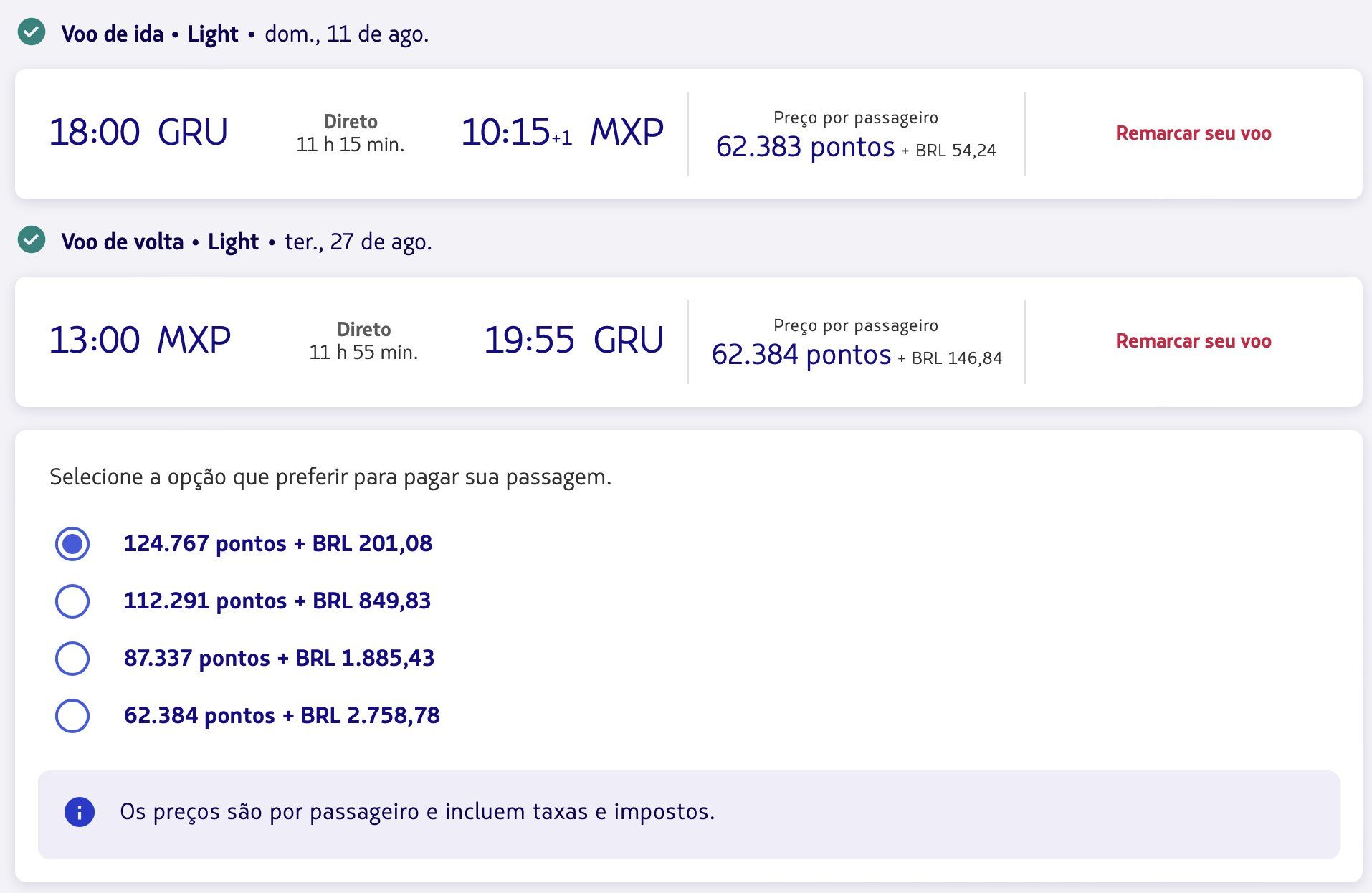 LATAM Itália pontos