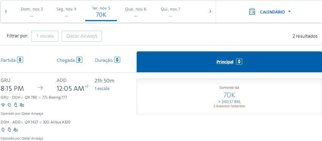 etiópia milhas
