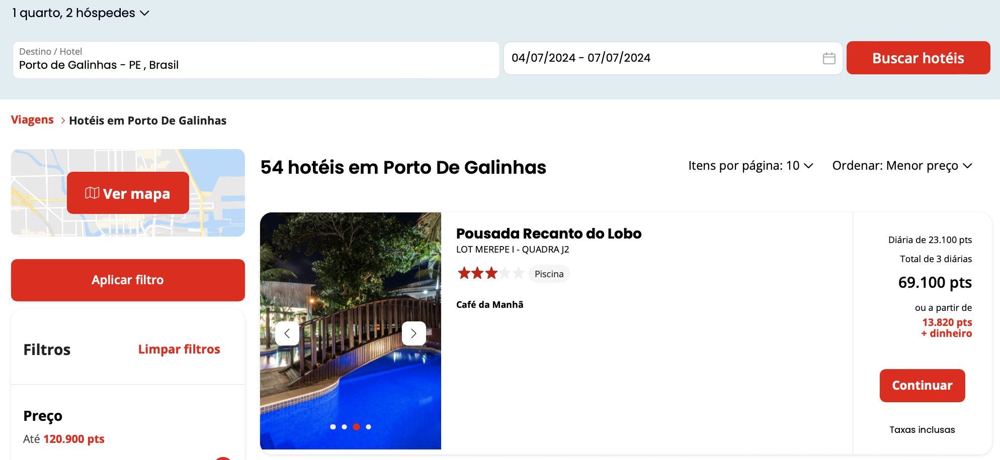 pontos Esfera viagem
