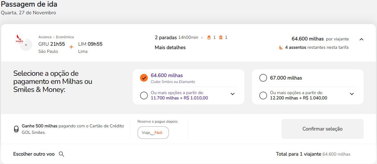 Peru milhas 