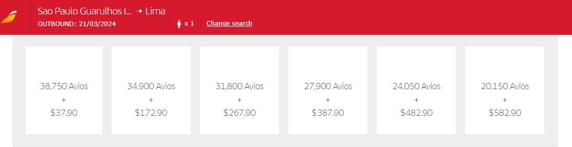 Peru milhas 