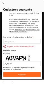 Cadastro mastercard experience