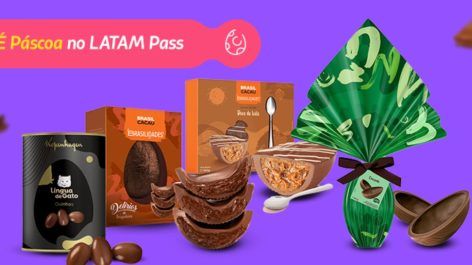 Shopping LATAM Pass oferece até 30% OFF no resgate de Ovos de Páscoa ou até 7 pontos por real gasto