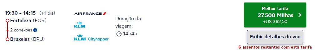 milhas bélgica