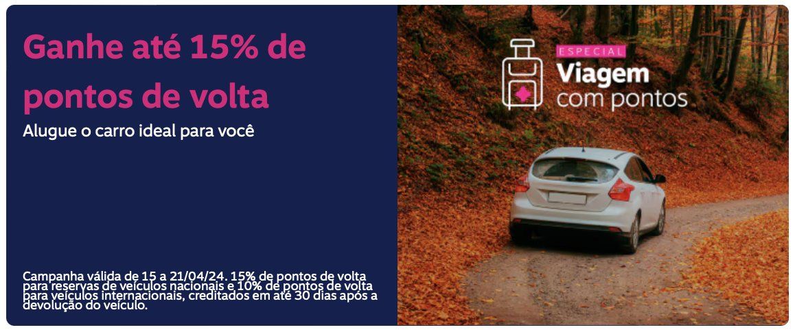 Livelo aluguel de carros