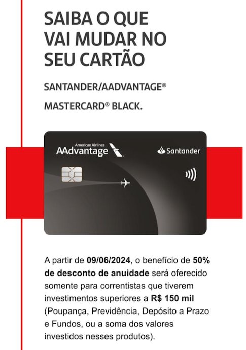comunicacao santander anuidade AA