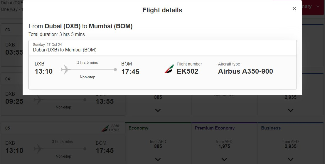 a350 emirates destinos