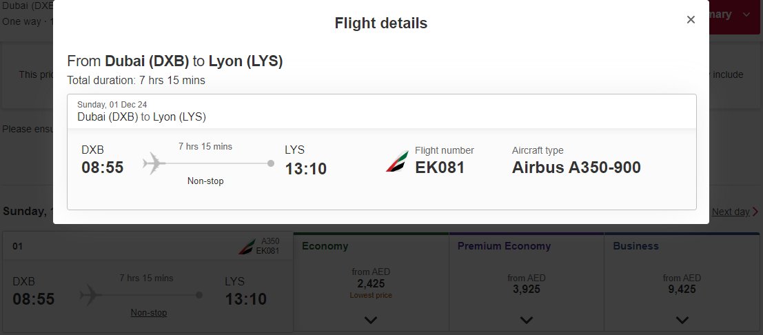 a350 emirates destinos