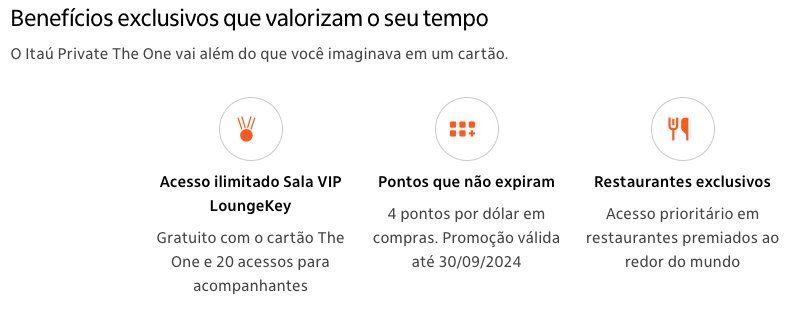 Cartão itaú the one private estende pontuação promocional