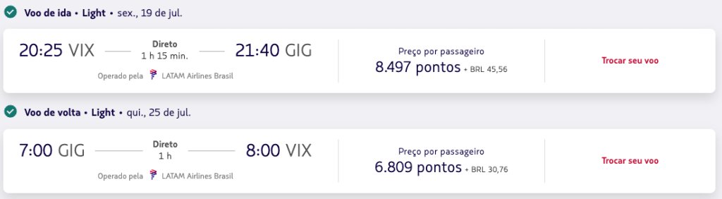 voo VIX-GIG julho