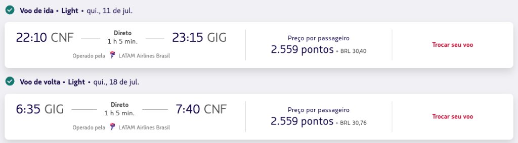 voo CNF-GIG julho