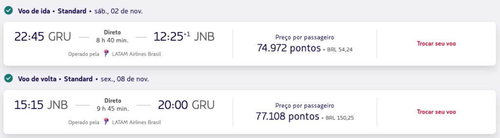 Disponibilidade latam JNB