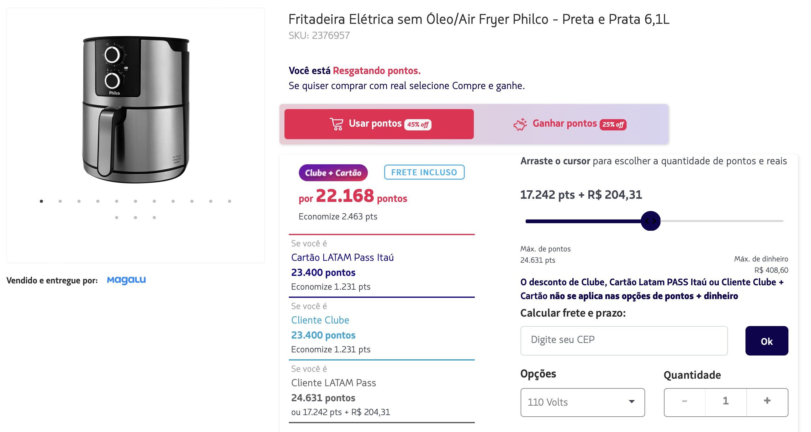 LATAM Pass Air Fryer Philco