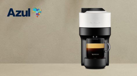 Muito bom! Resgate uma Cafeteira Nespresso + 12 cápsulas de brinde por apenas 12.000 pontos Azul