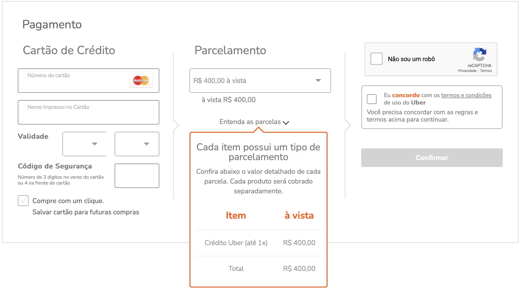 Smiles parcelamento Uber