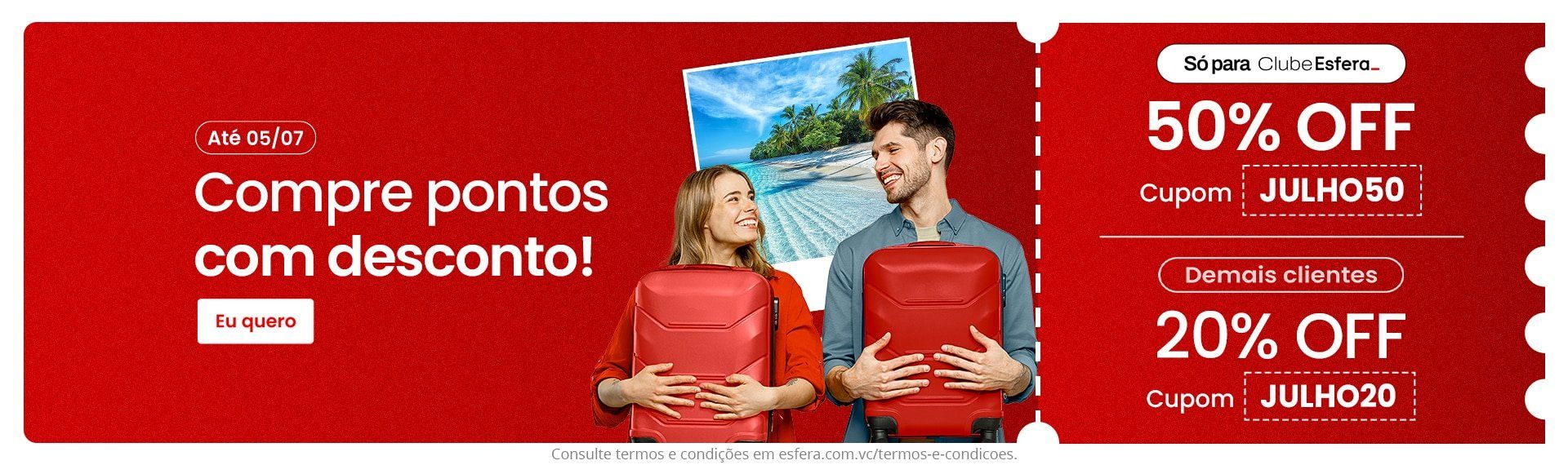 compra pontos Esfera 50%