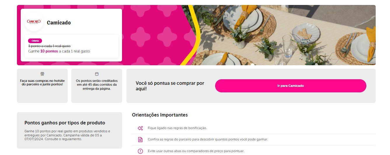 Livelo Compre Pontue Camicado