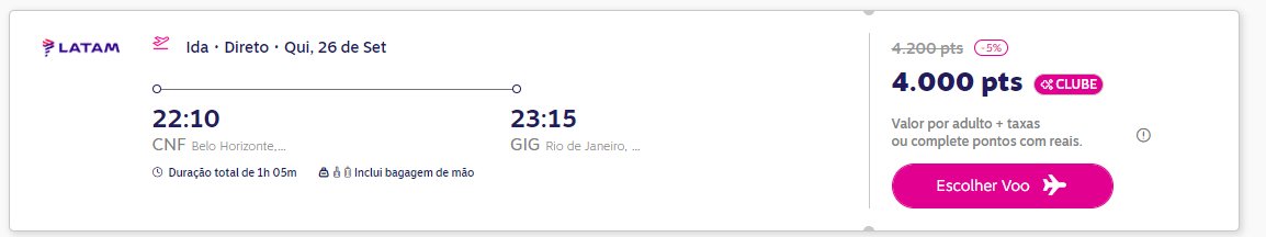 Livelo passagens