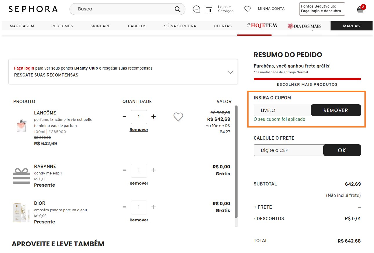 sephora compre e pontue