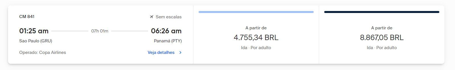 passagem panamá