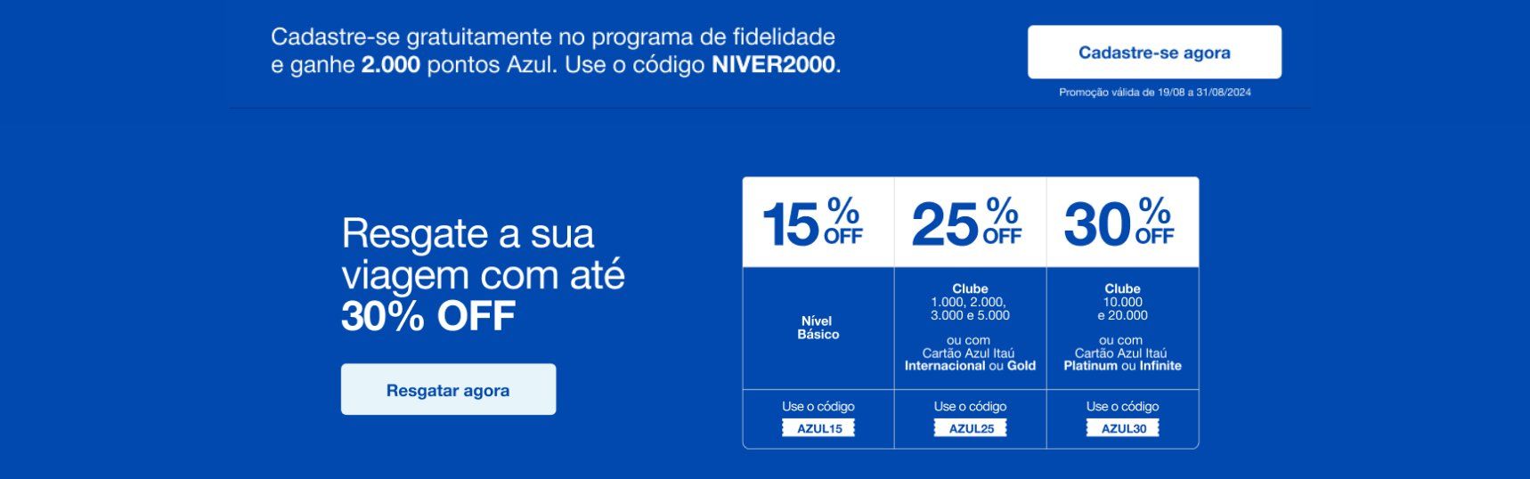 azul desconto