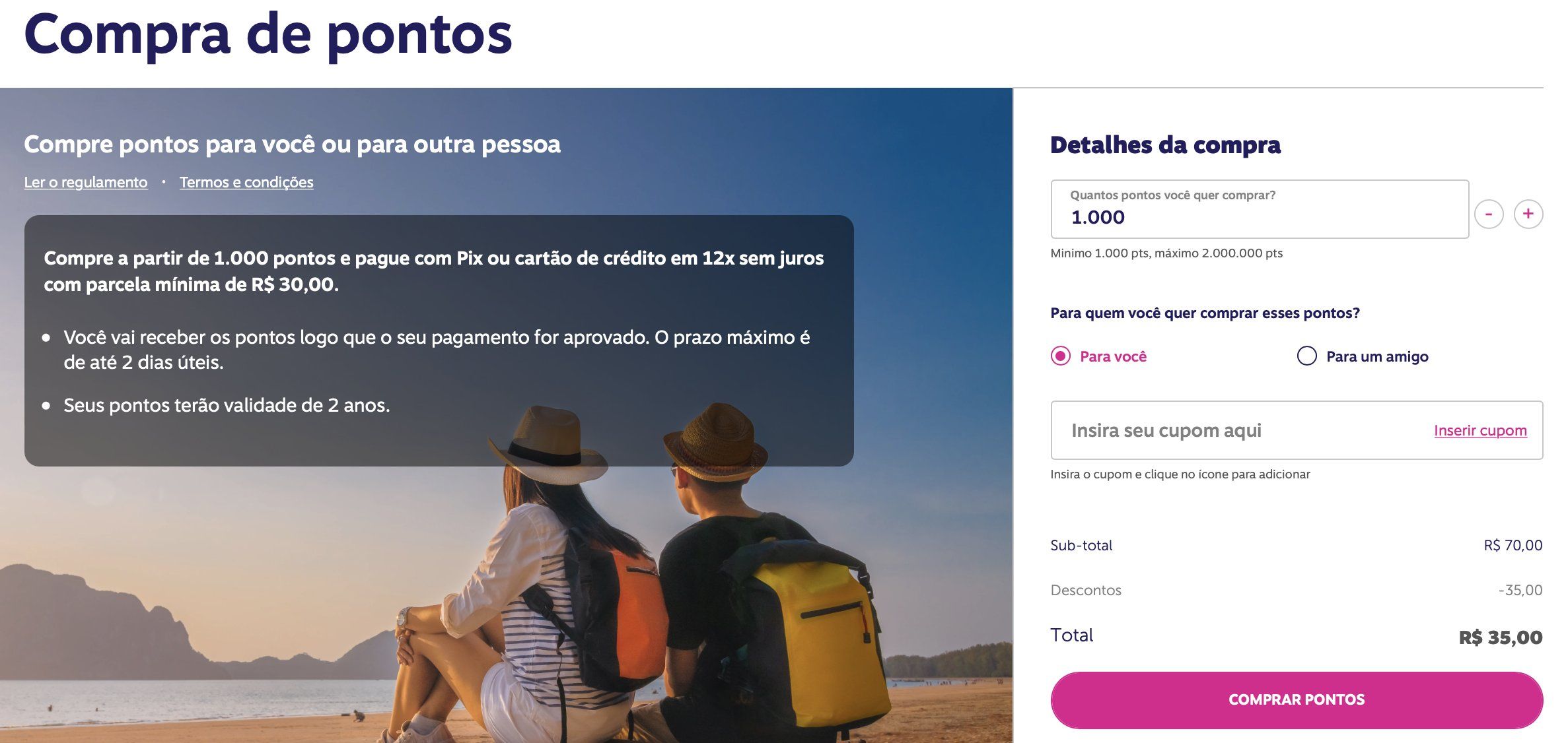 Livelo compra de pontos