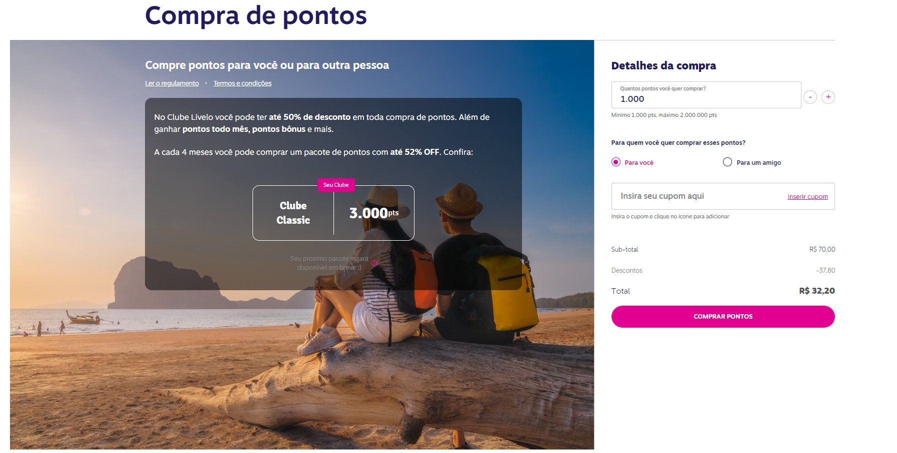 compre pontos para você