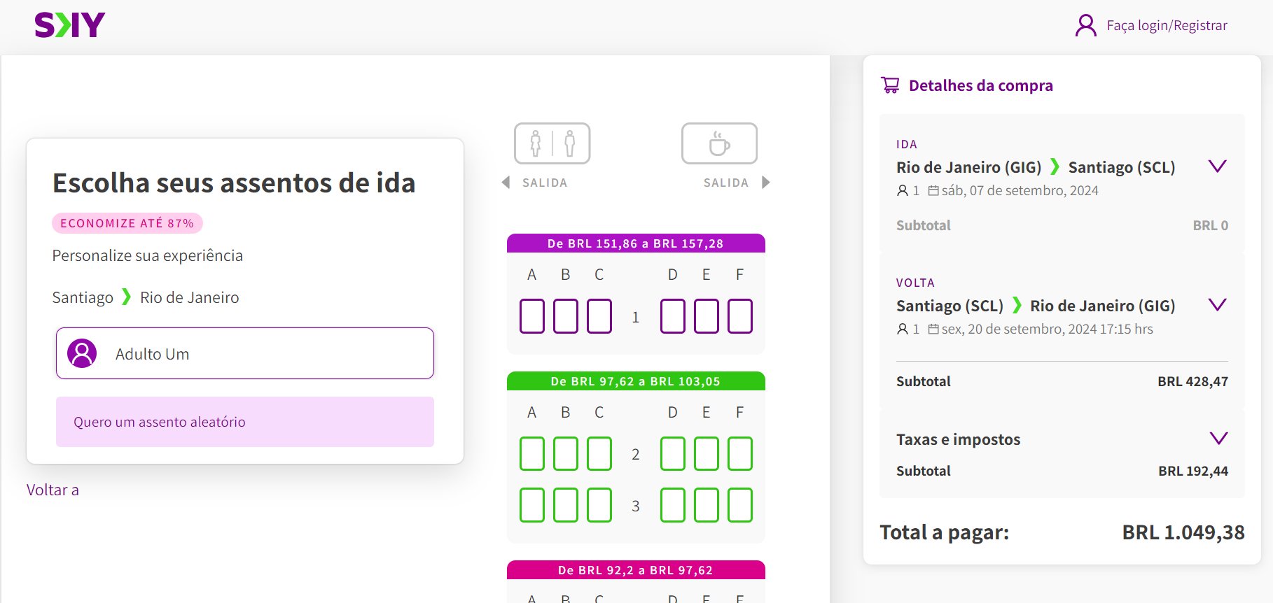 voos chile promoção