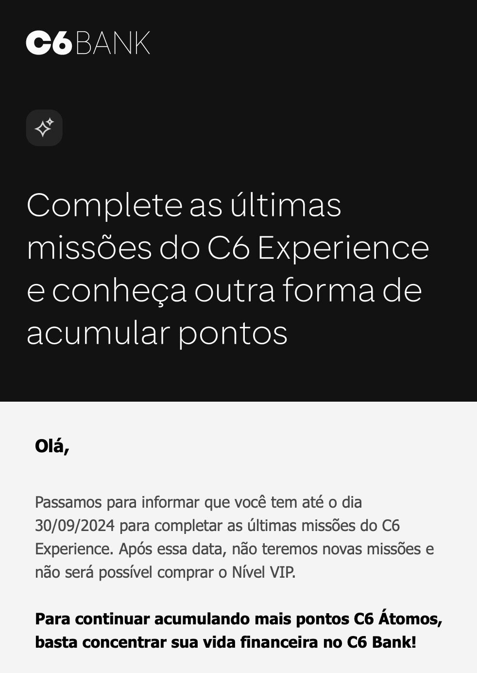 C6 Experience Bank fim