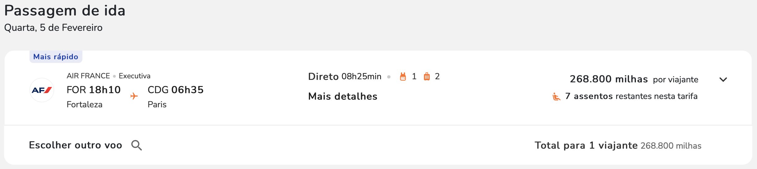 europa executiva milhas