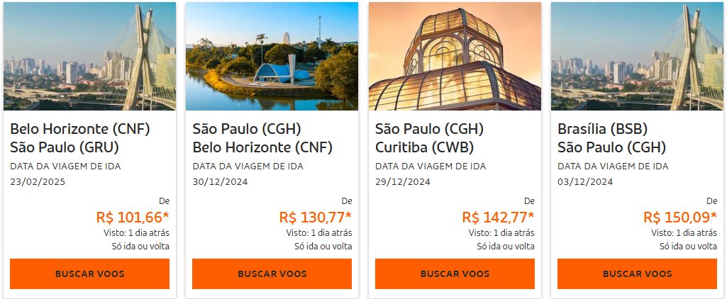 Passagens Gol nacionais