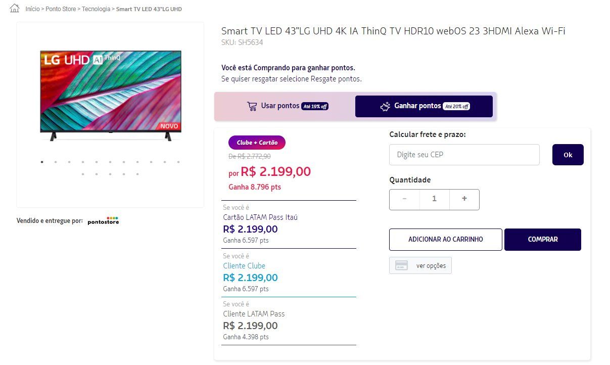 LATAM Pass pontos