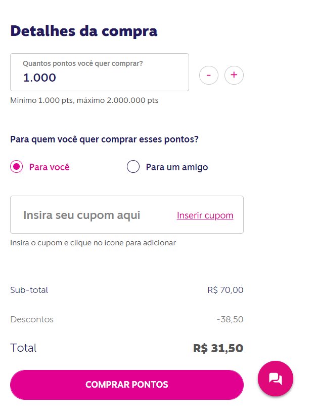 Desconto pontos Livelo