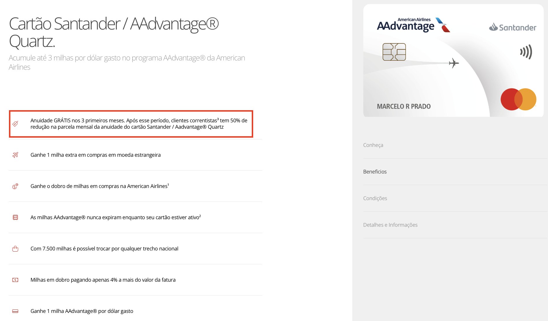 Santander AAdvantage Platinum Quartz