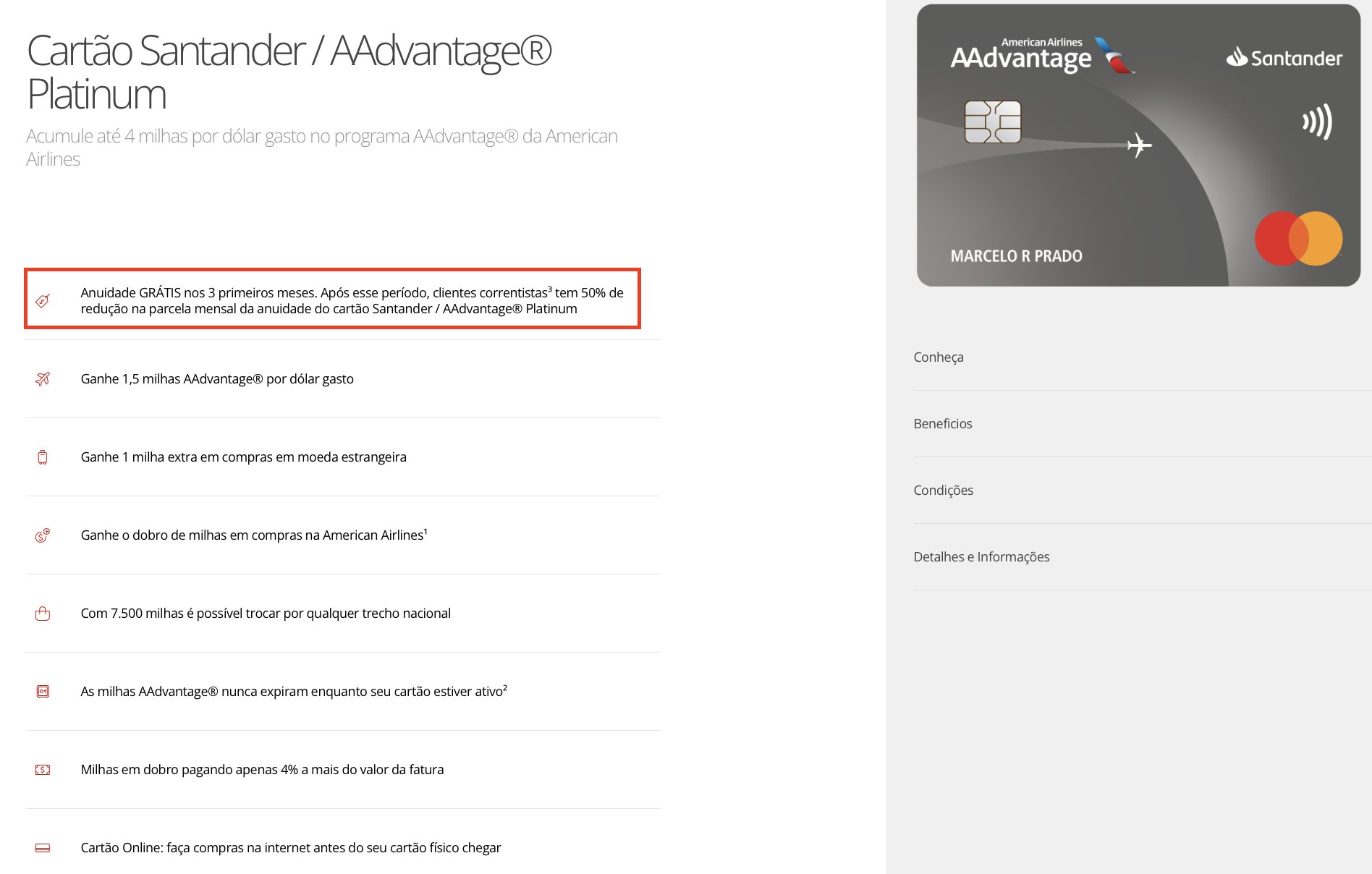 Santander AAdvantage Platinum Quartz
